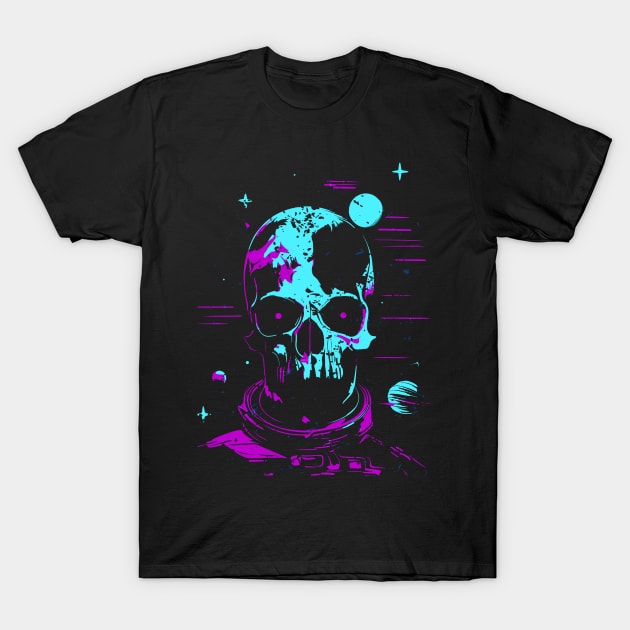 Space Skull Sci Fi Horror T-Shirt by Baron Mortis